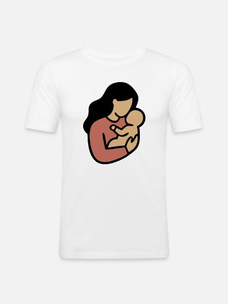 Mom Baby Boho Minimalism - Men's Slim Fit T-Shirt - white