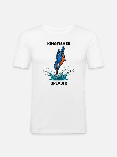 Kingfisher Splash Kingfisher River - Men's Slim Fit T-Shirt - white
