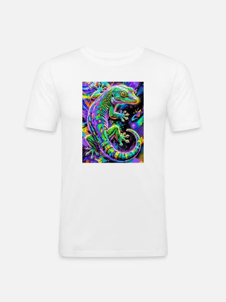 Gecko - Men's Slim Fit T-Shirt - white
