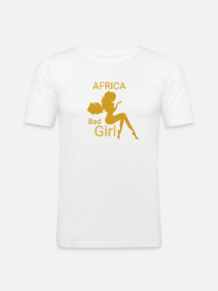 Böses Mädchen afrika - Männer Slim Fit T-Shirt - Weiß