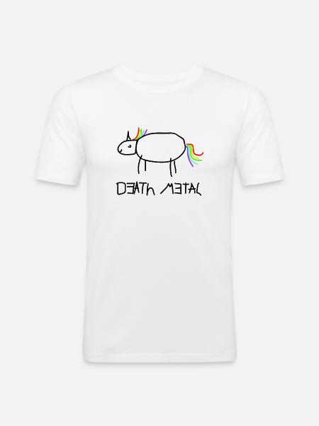 Death Metal - Männer Slim Fit T-Shirt - Weiß