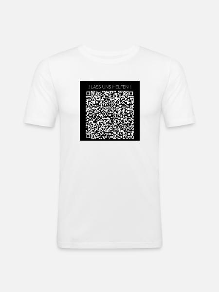 LASS UNS HELFEN - Männer Slim Fit T-Shirt - Weiß