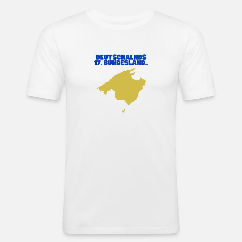 Mallorca merch - Männer Slim Fit T-Shirt - Weiß