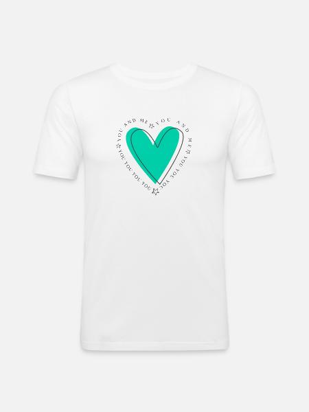 my hart - Männer Slim Fit T-Shirt - Weiß