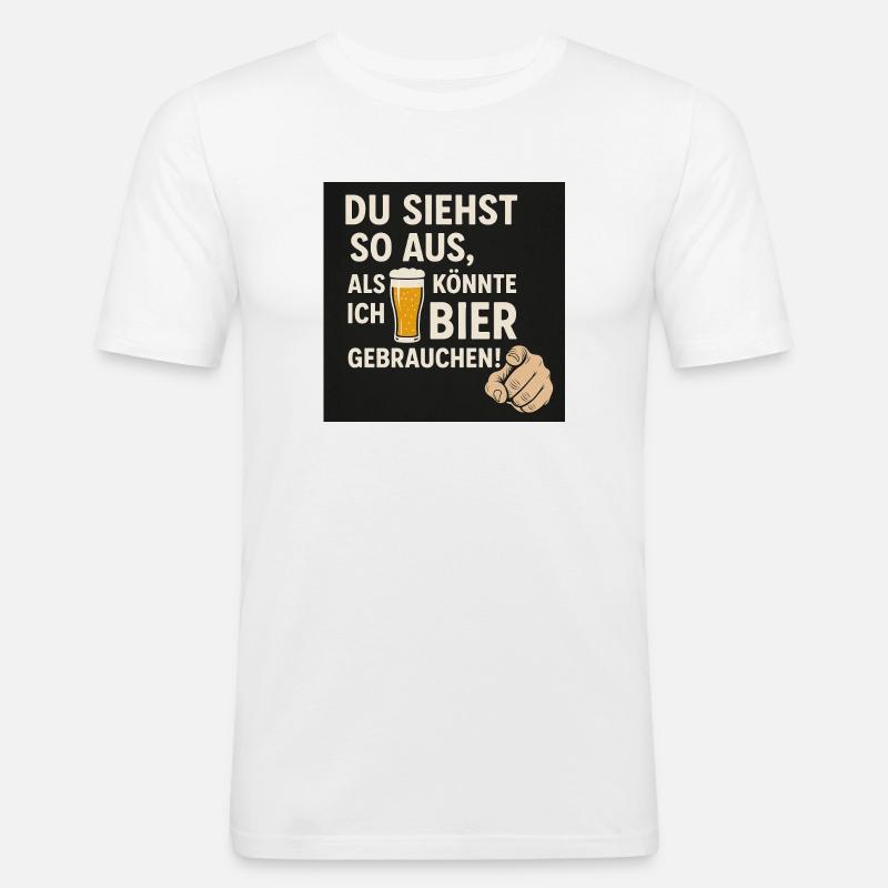 Bier gebrauchen! - Männer Slim Fit T-Shirt - Weiß