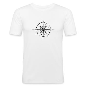 Boussole - T-shirt près du corps Homme - blanc - Devant - Nik (191cm)
