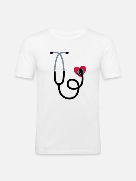 dr love - Männer Slim Fit T-Shirt - Weiß