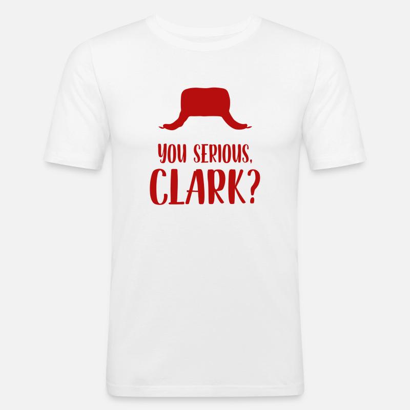 Du ernsthafter Clark - Männer Slim Fit T-Shirt - Weiß