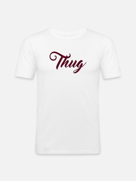 Thug - T-shirt près du corps Homme - blanc