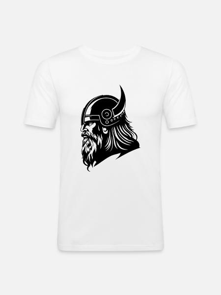 Viking Head Viking Warrior - Men's Slim Fit T-Shirt - white