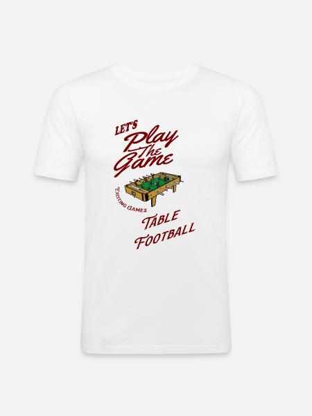 Tischfußball - Männer Slim Fit T-Shirt - Weiß