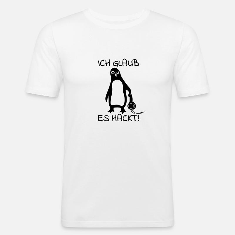 Pinguin Sudo - Männer Slim Fit T-Shirt - Weiß