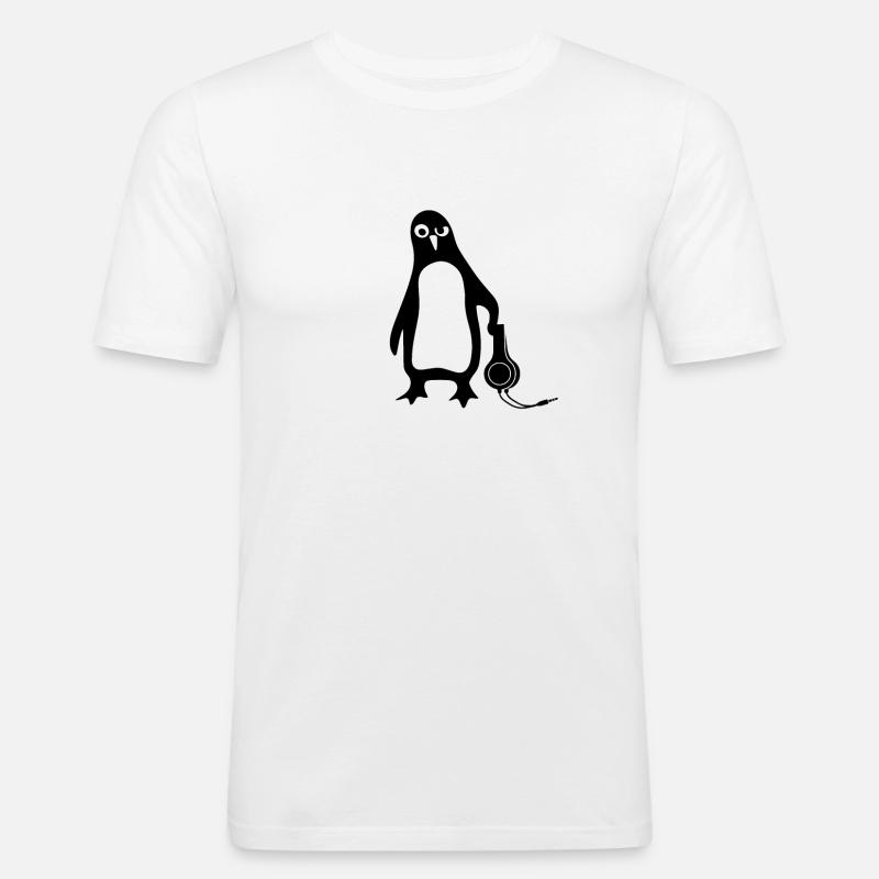 Penguin Linux - Men's Slim Fit T-Shirt - white