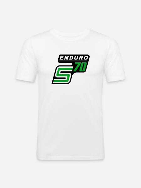 S70 Enduro Logo - Men's Slim Fit T-Shirt - white