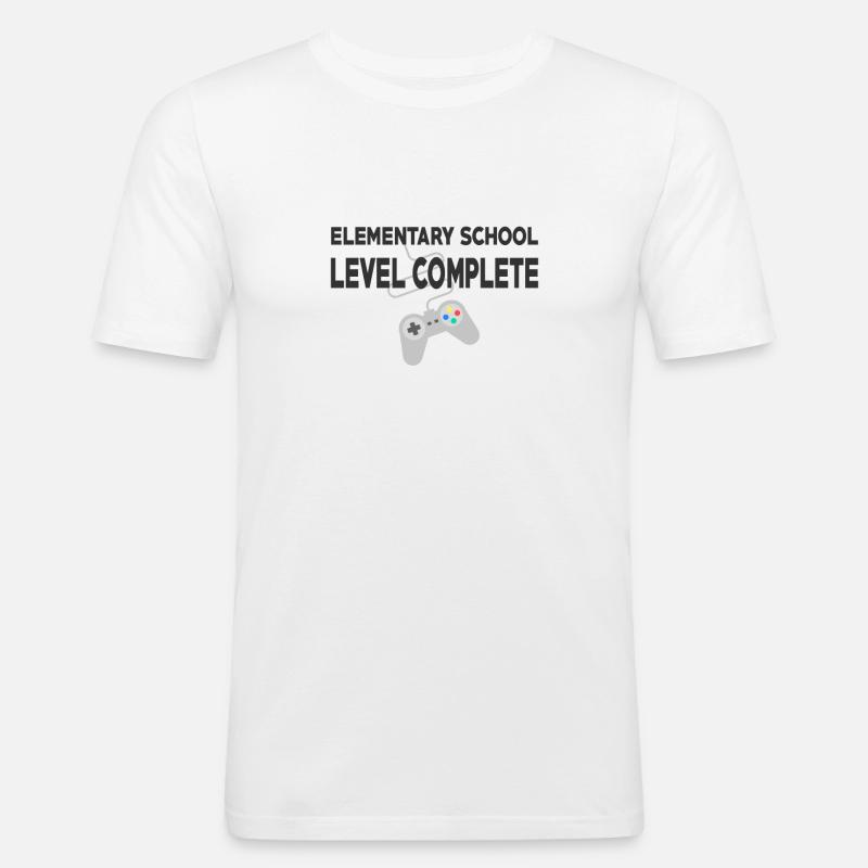 Elementary School Done - Level Complete! - Men's Slim Fit T-Shirt - white