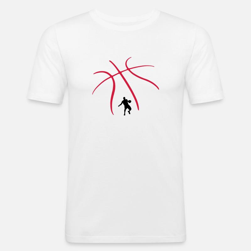 Basketball - Männer Slim Fit T-Shirt - Weiß