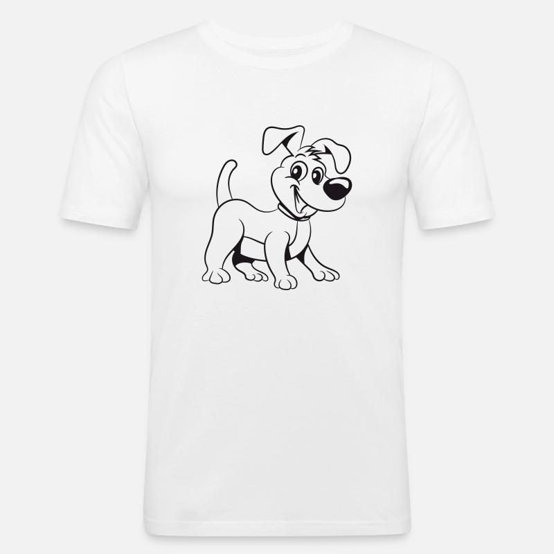 Cucciolo di cane - Maglietta aderente da uomo - bianco