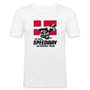 Speedway - Motorcycle Speedway - Männer Slim Fit T-Shirt - Weiß - Vorne - Nik (191cm)