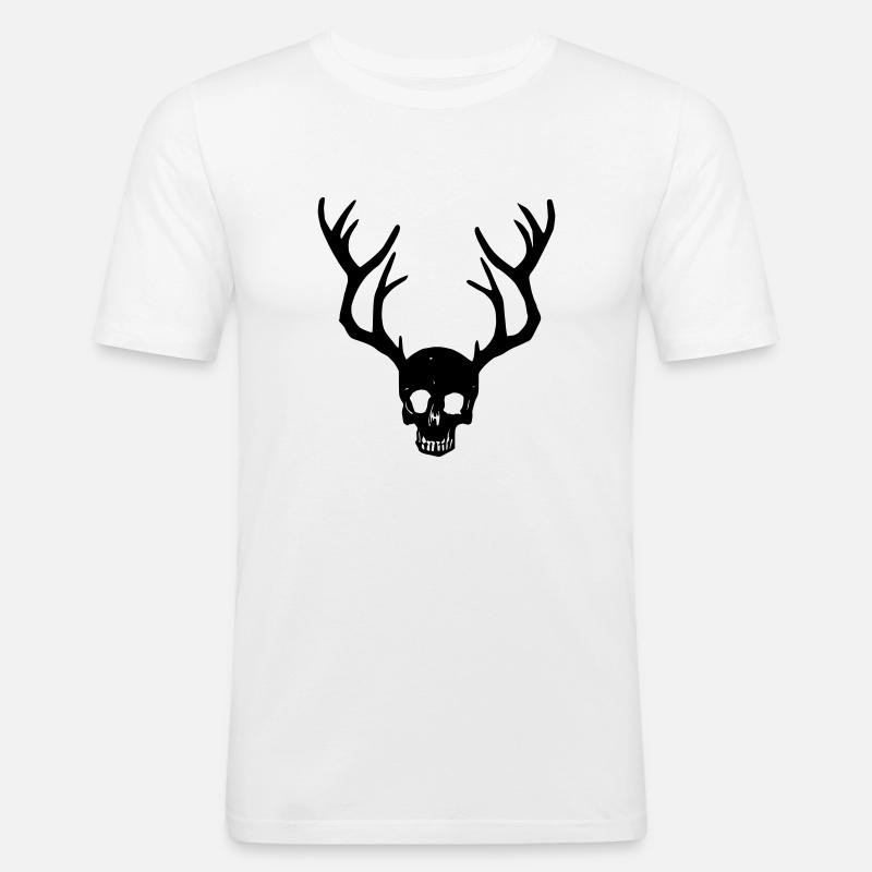 Geweih-Sake - Männer Slim Fit T-Shirt - Weiß