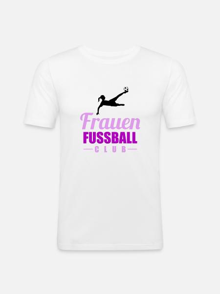 frauen fußball - Männer Slim Fit T-Shirt - Weiß