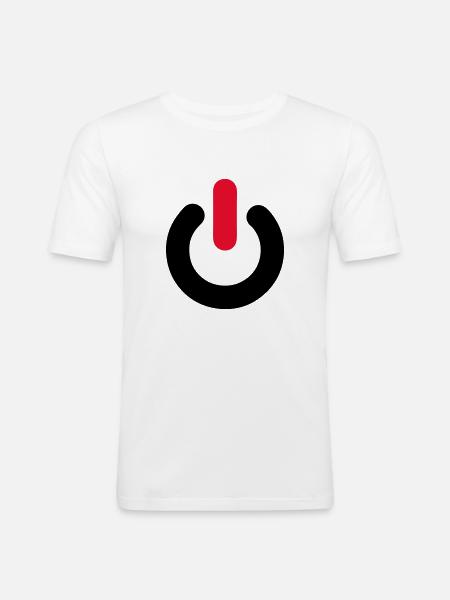 Schalter - Männer Slim Fit T-Shirt - Weiß