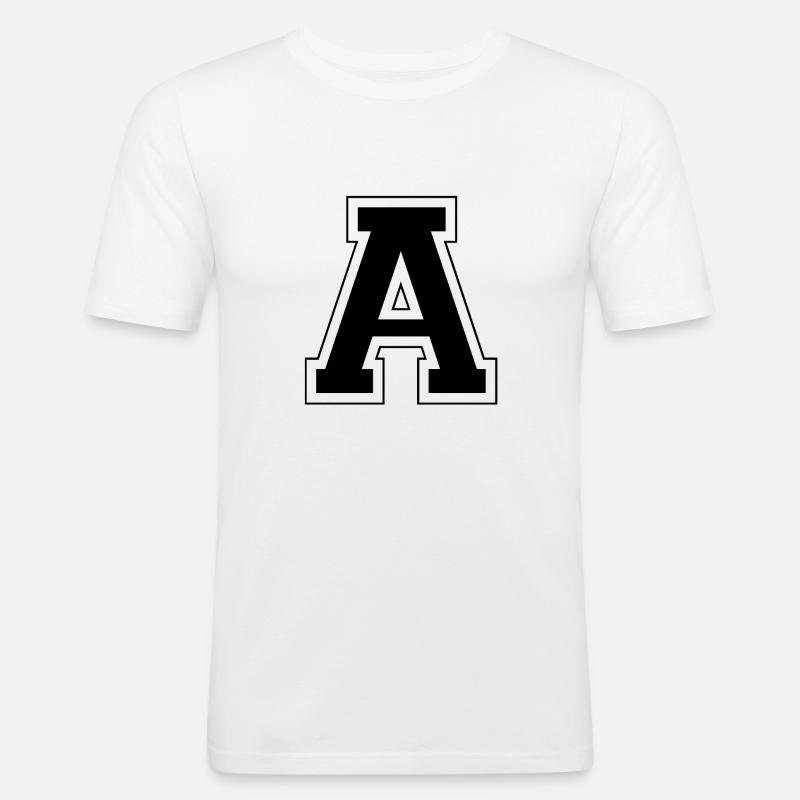 Buchstabe A - Männer Slim Fit T-Shirt - Weiß