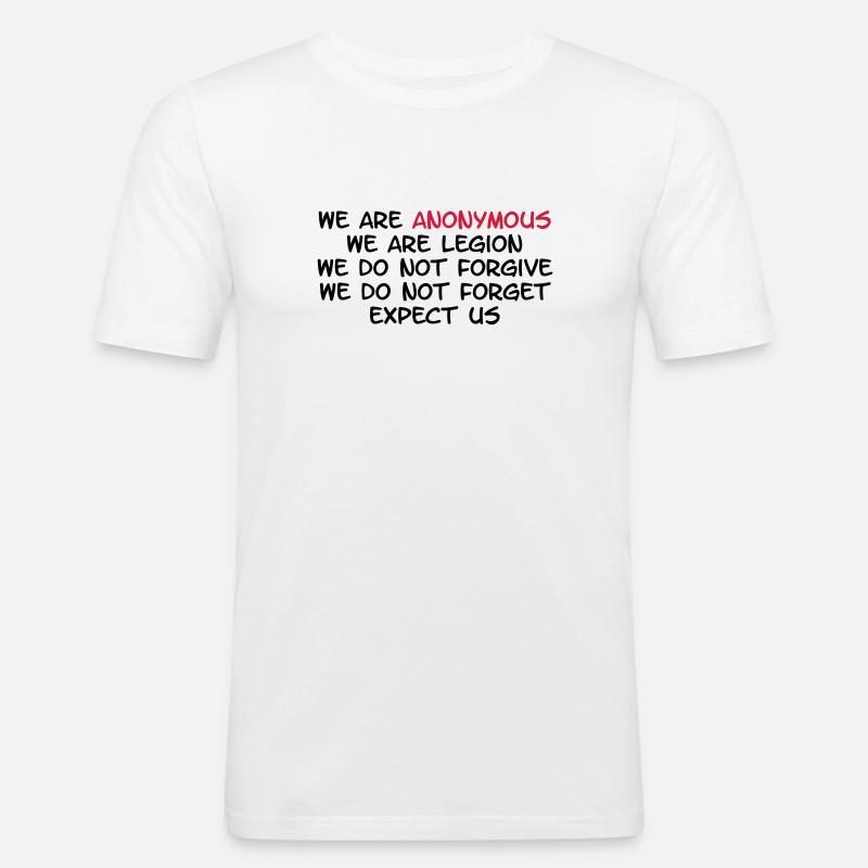 Anonymous - Männer Slim Fit T-Shirt - Weiß