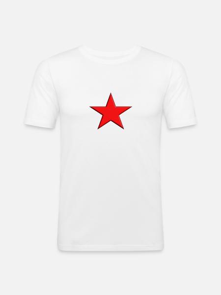 Stella Rossa - Maglietta aderente da uomo - bianco