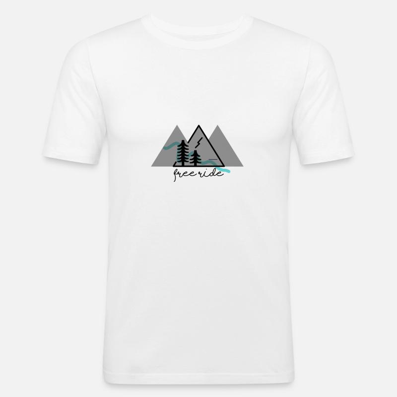 Freeride - Maglietta aderente da uomo - bianco