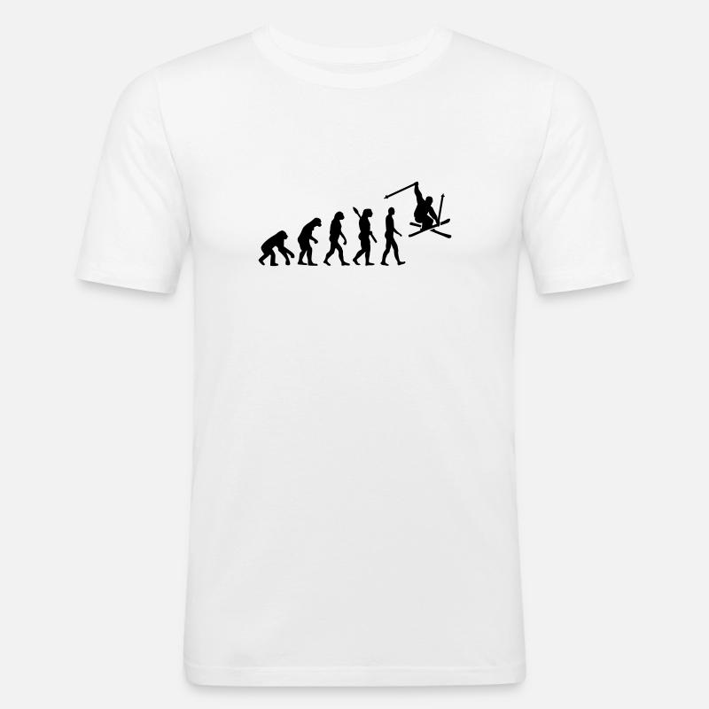 Evolution Ski - T-shirt près du corps Homme - blanc
