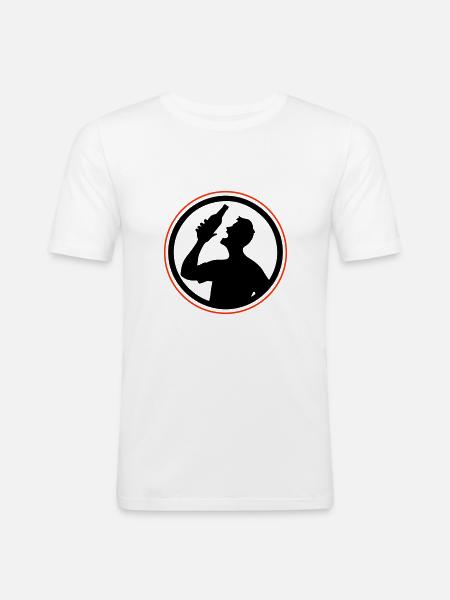 Bottle of Beer Drinking Party - Men's Slim Fit T-Shirt - white