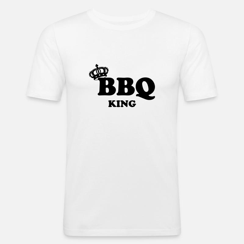BBQ - Männer Slim Fit T-Shirt - Weiß