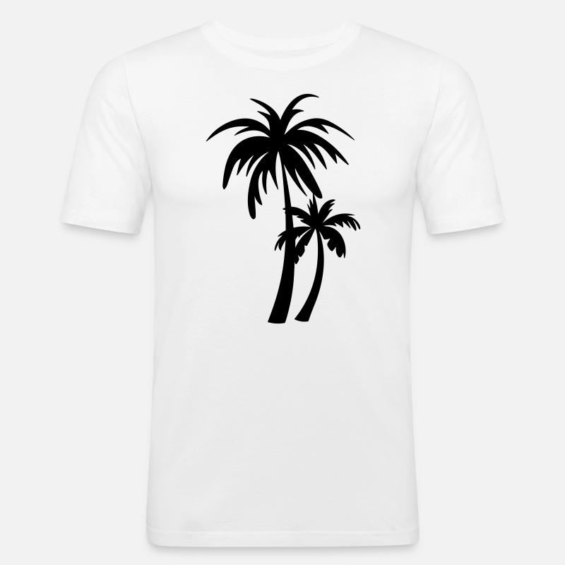 Palme - Männer Slim Fit T-Shirt - Weiß