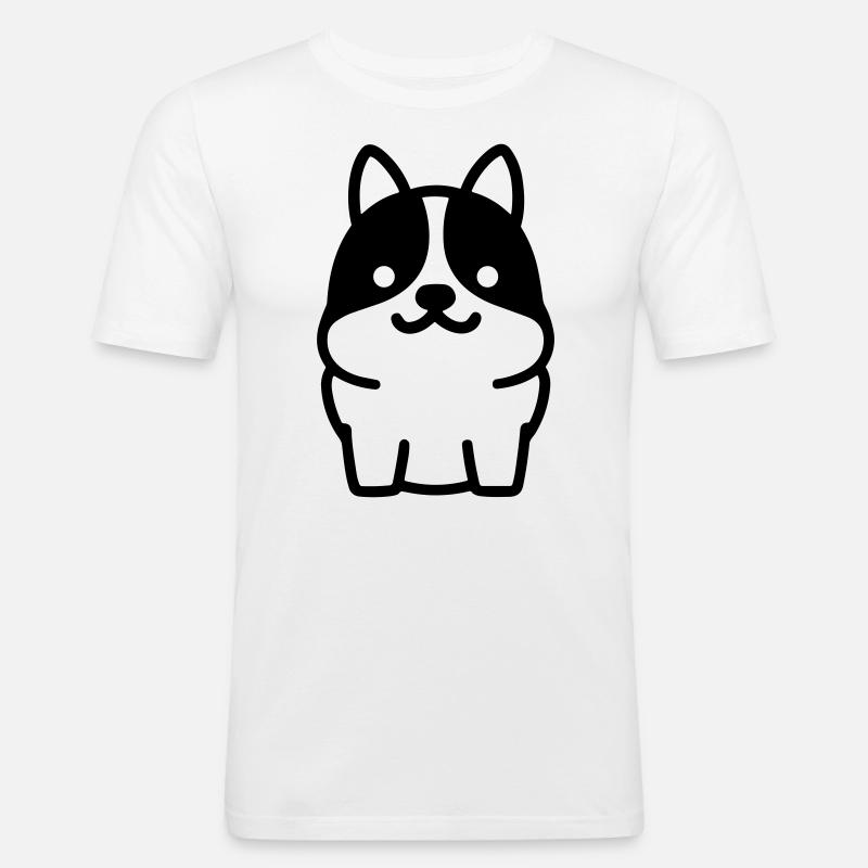 Hund - Männer Slim Fit T-Shirt - Weiß