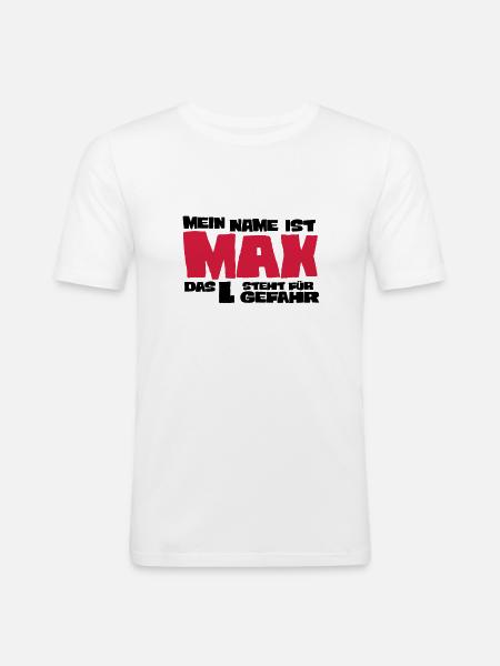 max - Männer Slim Fit T-Shirt - Weiß