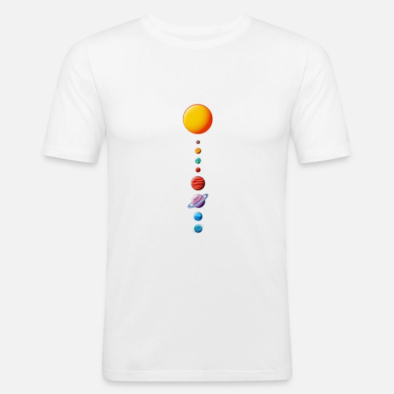 Unser Sonnensystem - Männer Slim Fit T-Shirt - Weiß