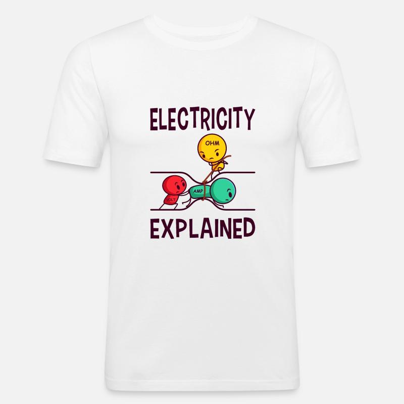 Elektriker elektronikk tekniker morsom elektronikk elektrisitet - Slim Fit T-skjorte for menn - hvit