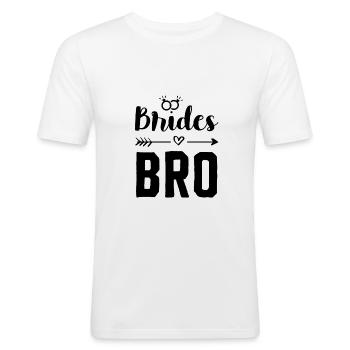 bruder der braut - Männer Slim Fit T-Shirt - Weiß - Vorne - Nik (191cm)