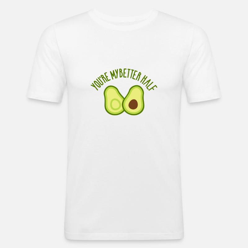 Avocado - Männer Slim Fit T-Shirt - Weiß