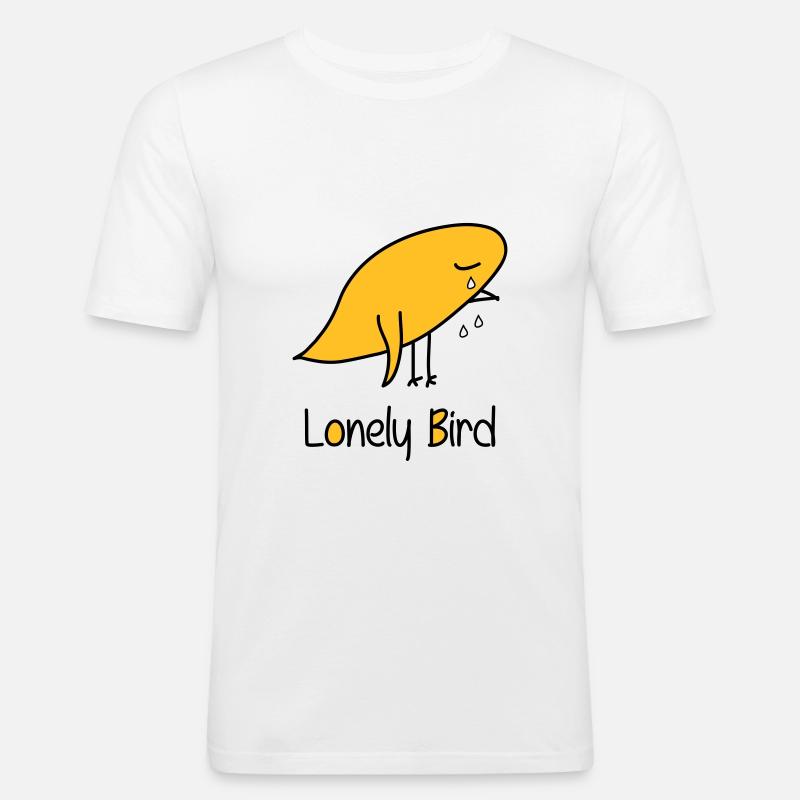 Einsamer Vogel - Männer Slim Fit T-Shirt - Weiß