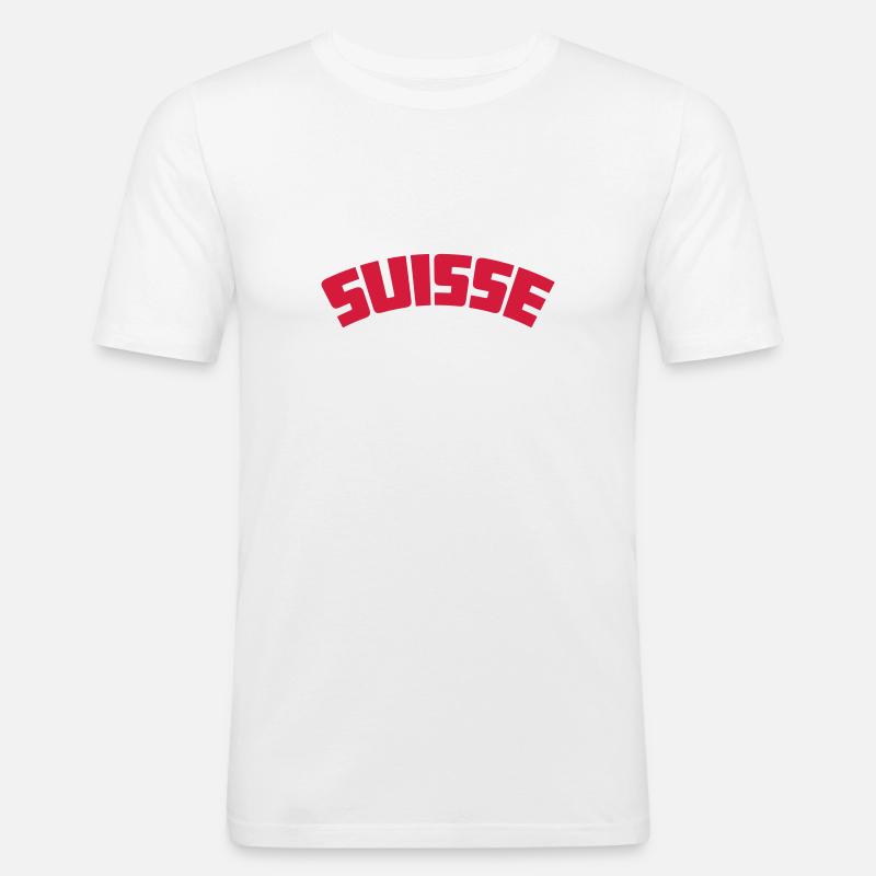suisse - Männer Slim Fit T-Shirt - Weiß