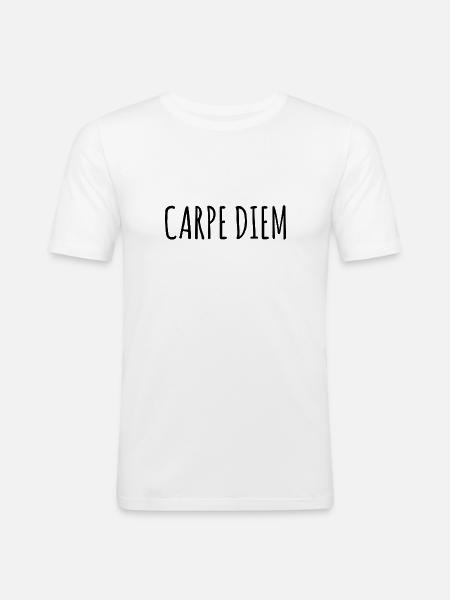 Tshirt carpe diem - Men's Slim Fit T-Shirt - white