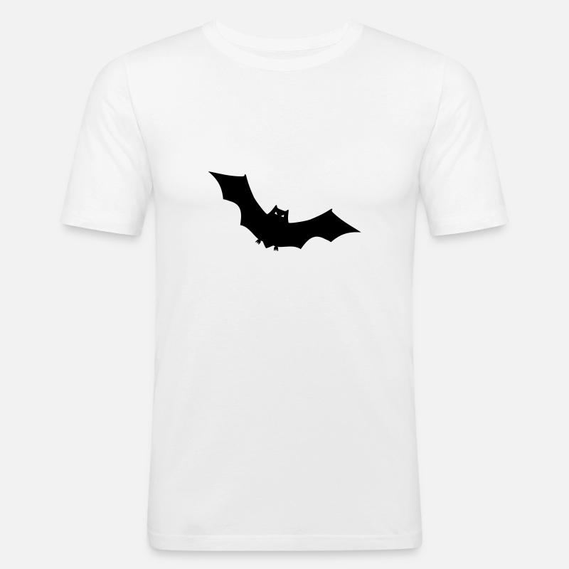 Fledermaus - Männer Slim Fit T-Shirt - Weiß