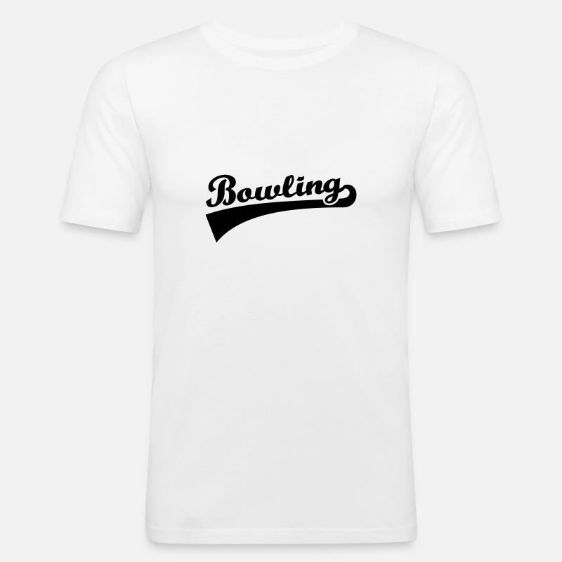 Bowling - Männer Slim Fit T-Shirt - Weiß