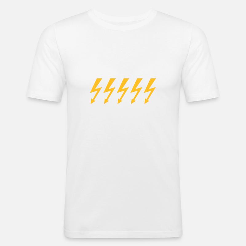 Blitz - Männer Slim Fit T-Shirt - Weiß