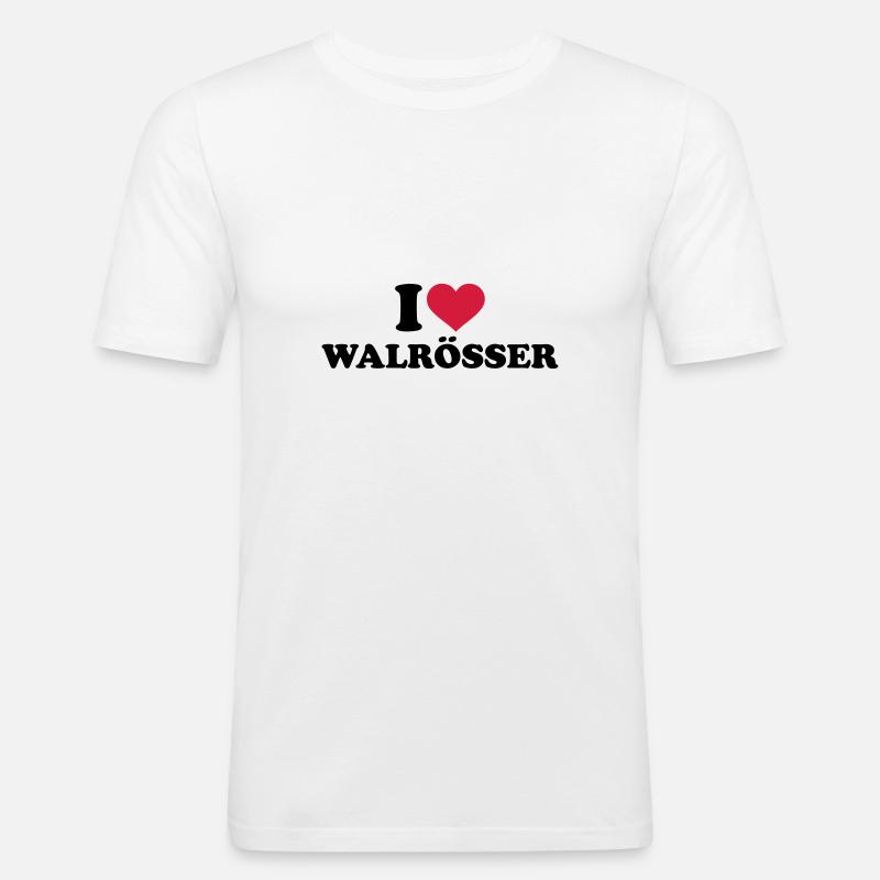 Walross - Männer Slim Fit T-Shirt - Weiß
