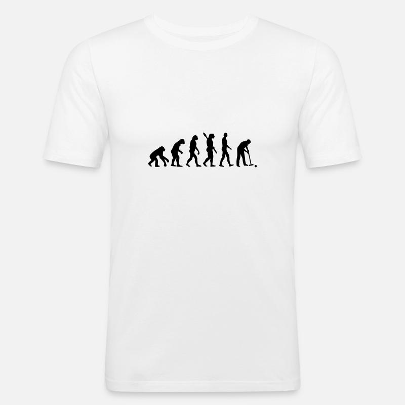 Evolution Krocket - Männer Slim Fit T-Shirt - Weiß