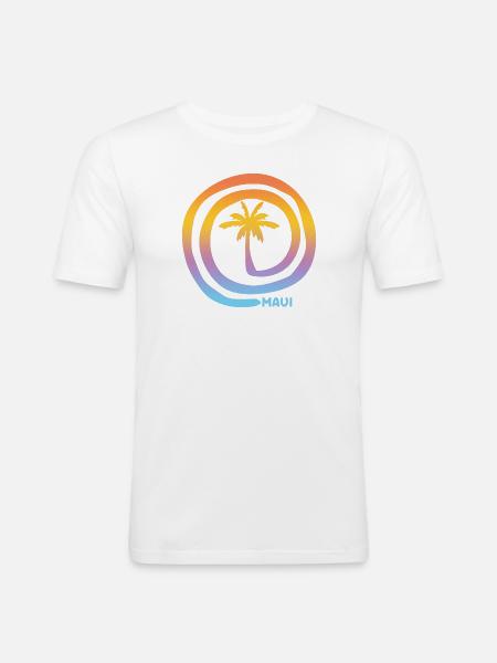 Cool Maui Hawaii Beach Palm Tree Vacation Souvenir - Men's Slim Fit T-Shirt - white
