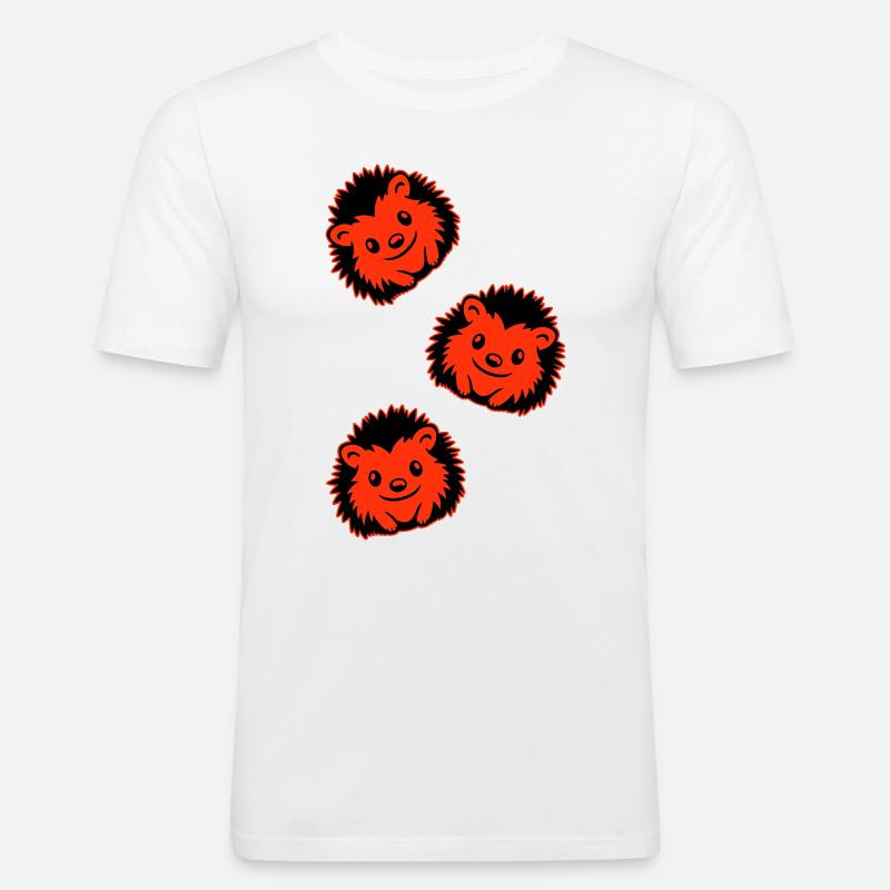 Igel Comic Niedlich - Männer Slim Fit T-Shirt - Weiß