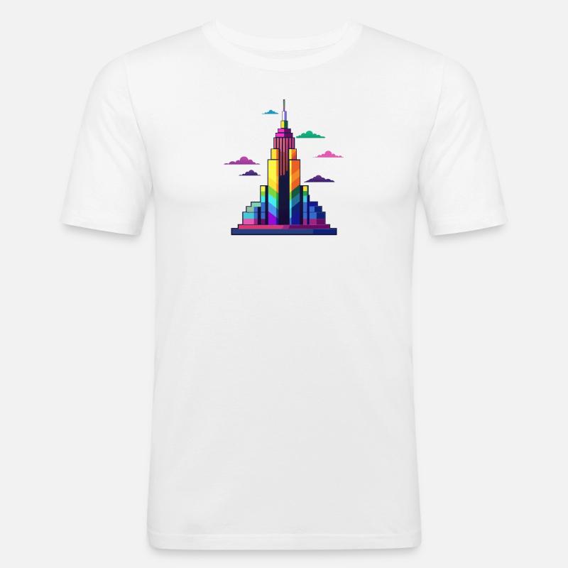 Skyscraper - Männer Slim Fit T-Shirt - Weiß